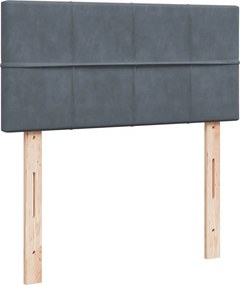 vidaXL Κρεβάτι Boxspring με Στρώμα Σκούρο Γκρι Single Βελούδινο