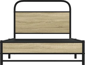vidaXL Πλαίσιο Κρεβ. Χωρ. Στρώμα Sonoma Δρυς 90x200 εκ. Επεξ. Ξύλο