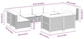 vidaXL Σαλόνι Κήπου Σετ 9 Τεμαχίων Γκρι Συνθετικό Ρατάν με Μαξιλάρια