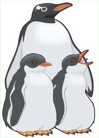 Διακοσμητικά αυτοκόλλητα τοίχου πιγκουίνοι - 50x70