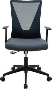 Καρέκλα γραφείου Ghost pakoworld με ύφασμα mesh χρώμα μαύρο - γκρι