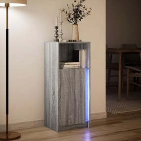 Ντουλάπι με Φώτα LED Γκρι Sonoma 42,5x34x100 εκ Επεξ. Ξύλο - Γκρι