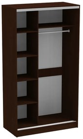 Ντουλάπα δίφυλλη συρόμενη με καθρέφτη Korredor  σε wenge απόχρωση 120x60x220εκ