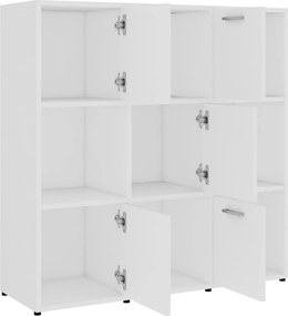 vidaXL Βιβλιοθήκη Λευκή 90 x 30 x 90 εκ. από Επεξ. Ξύλο