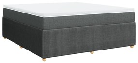 Κρεβάτι Boxspring με Στρώμα Σκούρο Γκρι 180x200 εκ Υφασμάτιν - Γκρι