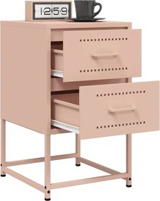 vidaXL Κομοδίνα 2 τεμ. Ροζ 36x39x60,5 εκ. από Χάλυβα