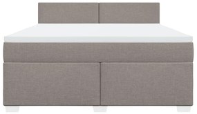 vidaXL Κρεβάτι Boxspring με Στρώμα Taupe 180x200 εκ. Υφασμάτινο