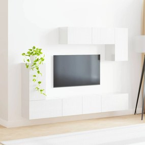 vidaXL Σετ επίπλου τηλεόρασης 4 pcs Υψηλής γυαλάδας λευκό
