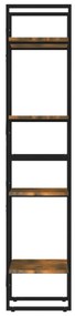 vidaXL Βιβλιοθήκη με 4 Ράφια Καπνιστή Δρυς 40x30x140 εκ. Επεξεργ. Ξύλο