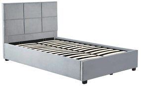 Κρεβάτι Μονό ArteLibre CLOUDREST Γκρι Ύφασμα 214x127.5x109cm (Στρώμα 120x200cm)