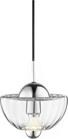 Κρεμαστό Φωτιστικό Lotus Clear Ø25cm Ασημί