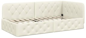 vidaXL Κρεβάτι Γωνίας Κρεμ 90 x 200 cm Βελούδο