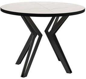 Τραπέζι Επεκτεινόμενο Randi 162749139 100/176x100x76cm Marble Effect White-Black Particle Board, Metal