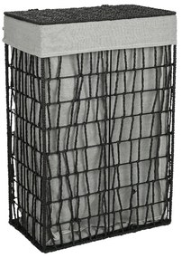 Καλάθι Απλύτων 2 Θέσεων (37x22x55) Estia Nest Μαύρο 02-28077