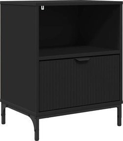 vidaXL Κομοδίνο Μαύρο 49 x 36 x 61 εκ Επεξεργασμένο ξύλο