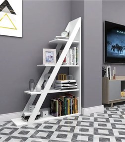 Stewehome Βιβλιοθήκη με 4 ράφια μοντέρνου σχεδιασμού (Λευκό) 100x29x151 cm