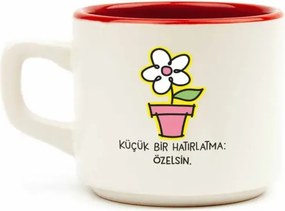 Stewehome Λευκή κούπα από κεραμικό μοντέρνου στυλ Λευκό 7x7x6 cm