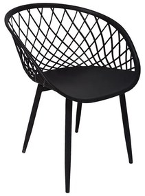 Chair Ezra black pp-black metal leg 62x42x82cm 62x42x82 εκ.