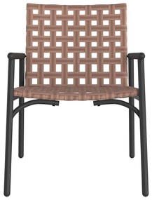 vidaXL Καρέκλα Κήπου 2 pcs Μαύρο 79 x 56 x 73.5 εκ. συνθετικό ρατάν