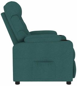 vidaXL Πολυθρόνα Μασάζ Σκούρο Πράσινο Υφασμάτινη