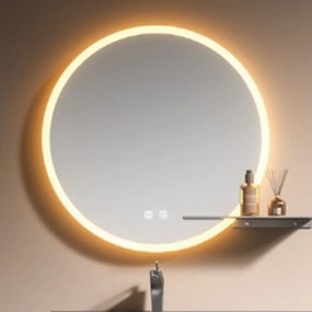 Καθρέφτης Diva Στρογγυλος Led 3MDIV070LED 70X70cm Grey Ξύλο,Γυαλί