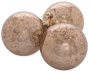 Χριστουγεννιάτικη Μπάλα Σετ 3τμχ Πλαστική Αντικέ Σαμπανί 10εκ. iliadis 86497