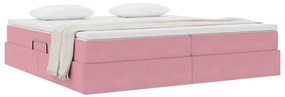 vidaXL Κρεβάτι με αποθηκευτικό χώρο και στρώμα Ροζ 200 x 200 cm