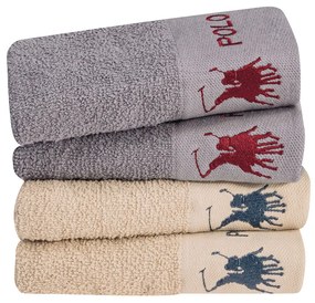 Πετσέτες Προσώπου (Σετ 2τμχ) Greenwich Polo Club 2663 Grey/Ecru 480gsm