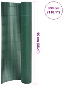 vidaXL Περίφραξη Κήπου Διπλής Όψης Πράσινη 90 x 300 εκ. από PVC
