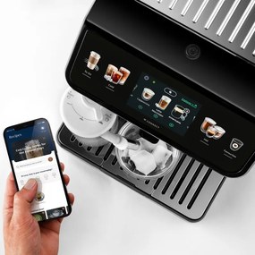 Καφετιέρα DeLonghi Eletta Explore ECAM450.65.G, 1450W, 19 bar, 1.8l, Wi-Fi, Touch TFT display, LatteCrema hot/cool, Twin Shot, To-Go, +Ground coffee, Μαύρο/γκρι