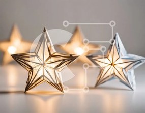 Intra Συλλεκτικό Ξύλινο Παζλ Plywood  4mm - Διακοσμητικά φωτιστικά σε σχήμα αστεριού Σε Ξύλινο Κουτί - Διαστάσεις: 10x10 cm – 25 κομμάτια