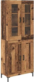 VidaXL Highboard 2 τμχ. Παλιό ξύλο 69,5 x 34 x 180 εκ.