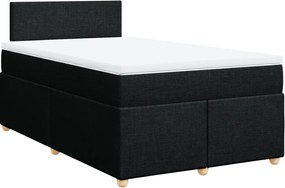 vidaXL Κρεβάτι Boxspring με Στρώμα Μαύρο 120x190 εκ. Υφασμάτινο