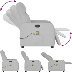 vidaXL καρέκλα ανάκλισης μασάζ Cloud Grey Fabric