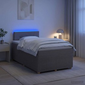 vidaXL Κρεβάτι box spring με στρώμα Taupe 120 x 190 cm Ύφασμα