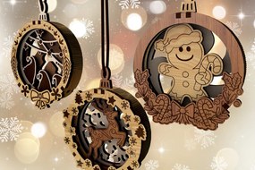 Intra απο ξύλο plywood 3mm-4mm πάχος – Ξύλινα χριστουγεννιάτικα στολίδια Δίασταση 20x20 cm INTRAFABR-109230426