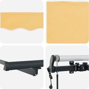VidaXL Ηλεκτρική τέντα με LED και αισθητήρα 4 x 3,5 m Άμμος