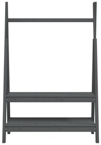 vidaXL Κρεμάστρα Ρούχων Γκρι 100x45,5x150 εκ. από Μασίφ Ξύλο Πεύκου