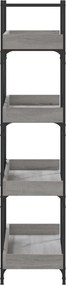 vidaXL Βιβλιοθήκη 4 Επιπέδων Γκρι Sonoma 100x33x145,5εκ. Επεξεργ. Ξύλο
