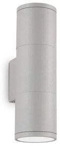 Απλίκα Φωτιστικό Τοίχου 2xGU10 Γκρι ΙΡ44 Up-Down 21cm Gun 163628 Ideal Lux 163628