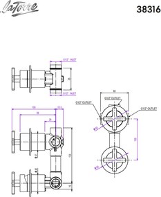 La Torre Elle Cross Black Matt 38316 - Μικτης εντοιχισμου 2 ή 3 εξοδων
