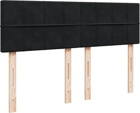 vidaXL Οθωμανικό κρεβάτι με στρώμα Μαύρο 140x190cm Βελούδο
