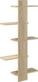 vidaXL Ράφι Τοίχου Sonoma Δρυς 48,5 x 15 x 101 εκ Επεξεργασμένο Ξύλο