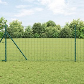 vidaXL Στήλες Φράχτη 52 τμχ Πράσινο Ø32 mm 150 cm Γαλβανισμένο Χάλυβα