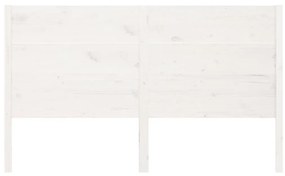 Κεφαλάρι Κρεβατιού Λευκό 141 x 4 x 100 εκ. Μασίφ Ξύλο Πεύκου - Λευκό