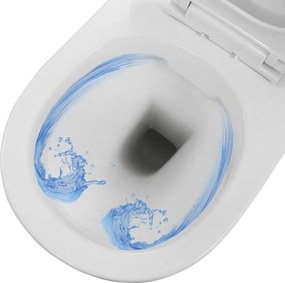 vidaXL Λεκάνη Τουαλέτας Επιτοίχια/Κρεμαστή Χωρίς Χείλος Λευκή Κεραμική