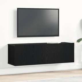 vidaXL Έπιπλα τηλεόρασης Επιτοίχιο Μαύρη δρυς 100 x 30 x 30 cm