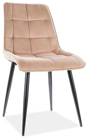 Επενδυμένη καρέκλα ύφασμιμι Chic 50x43x88 μαύρο/μπεζ βελούδο DIOMMI CHICVCBE