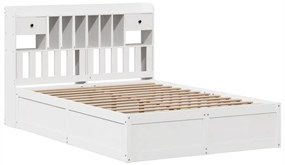 vidaXL Σκελετός Κρεβ. Χωρίς Στρώμα Λευκό 150x200 εκ Μασίφ Πεύκο