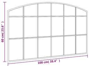 vidaXL Καθρέφτης Τοίχου Αψίδα Μαύρος 100 x 60 εκ. από Σίδερο